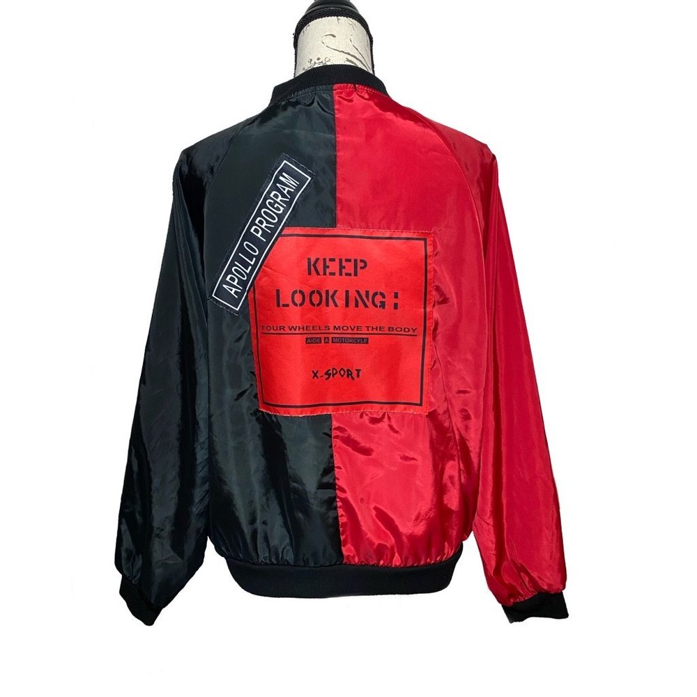 Zucca Dayz Stretch Bandages windbreaker Jacket Size S Black Red - Picture 2 of 7